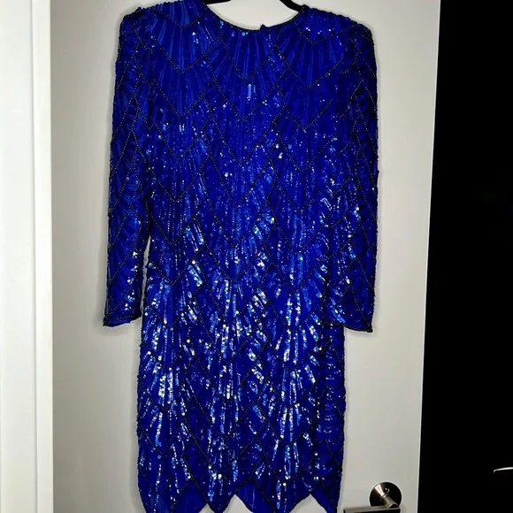 Leslie Fay evenings blue dress. - Picture 2 of 2
